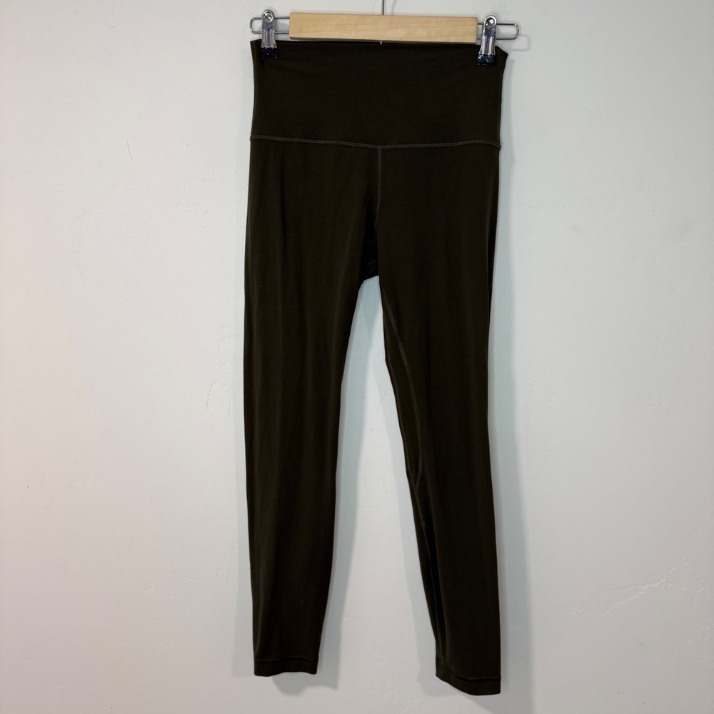 Lululemon Womens Align High-Rise Leggings 6 Dark‎ Olive Green 25" Inseam Stretch